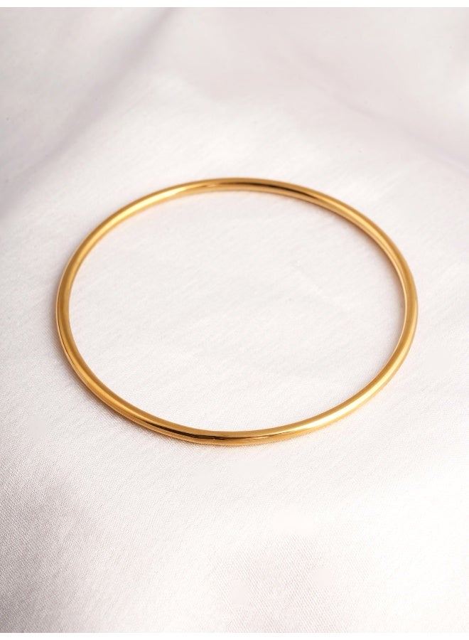 PALMONAS Plain Slim Gold Bangle for Women - Waterproof & Anti-Tarnish - Image 1