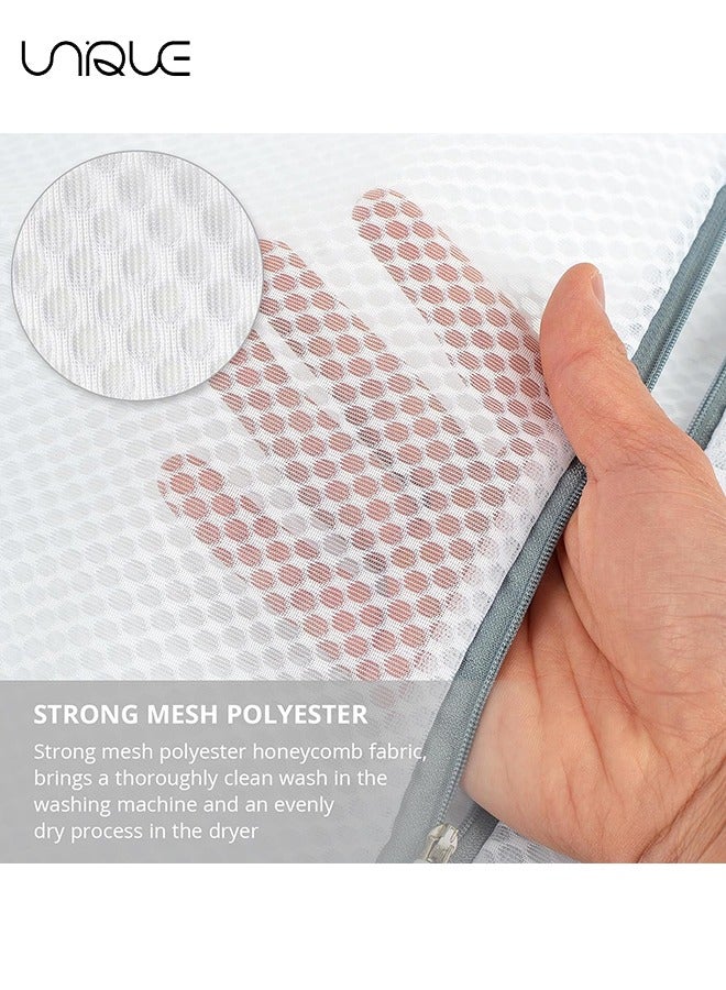 Unique Laundry Bag, 2 XX-Large Honeycomb Delicates Bags for Washing Machine, 24 x 24 Inches Laundry Bags, Mesh Wash Bag, Travel Storage Organize Bag, Travel Laundry Bag (White, 2 Large) - Image 3