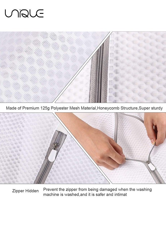 Unique Laundry Bag, 2 XX-Large Honeycomb Delicates Bags for Washing Machine, 24 x 24 Inches Laundry Bags, Mesh Wash Bag, Travel Storage Organize Bag, Travel Laundry Bag (White, 2 Large) - Image 4