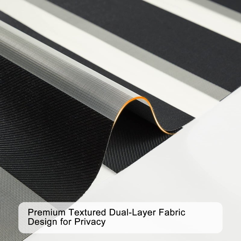 Persilux Cordless Zebra Blinds for Windows (34" W x 64" H, Black) with Upgraded Cassette Room Darkening Dual Layers Sheer Shades Thermal Insulated Window Roller Blinds for Home - Image 4