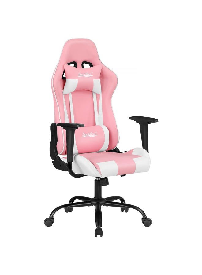 BestOffice Gaming Chair Office Chair Desk Chair with Lumbar Support Headrest Armrest Task Rolling Swivel Ergonomic E-Sports Adjustable PC Gamer Chair (Pink) - Image 1