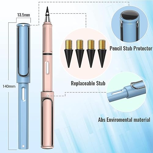 HUBTURE Everlasting Pencil, Infinity Pencil With Eraser, Inkless Magic Pencils, Portable Reusable Erasable Writing Pencil (4 Pcs) (Multicolor) - Image 2