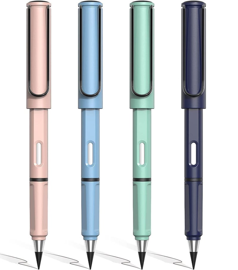 HUBTURE Everlasting Pencil, Infinity Pencil With Eraser, Inkless Magic Pencils, Portable Reusable Erasable Writing Pencil (4 Pcs) (Multicolor) - Image 1