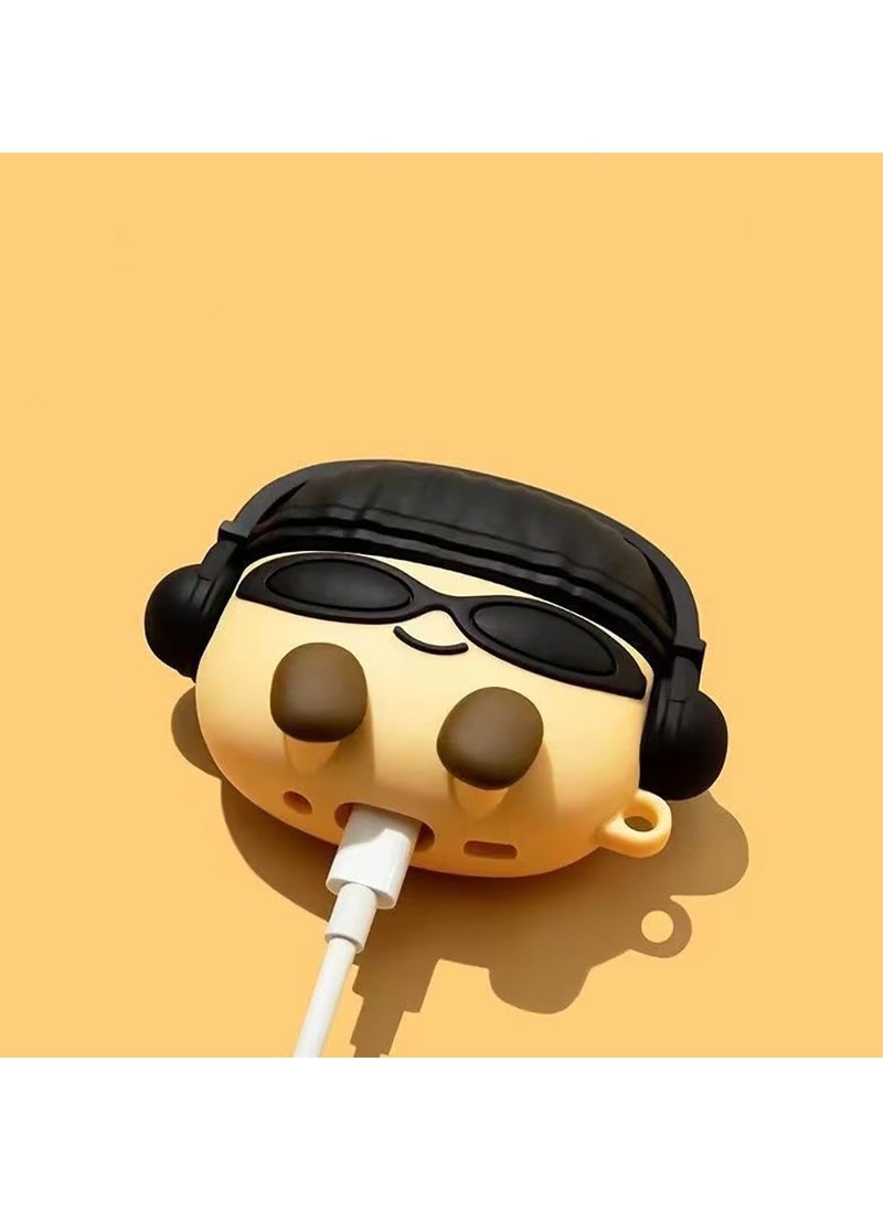ICARLUS For AirPods 3 Case 3D Cartoon Cute Silicone Earbuds Cover with Carabiner - Glasses Boy  - Image 5