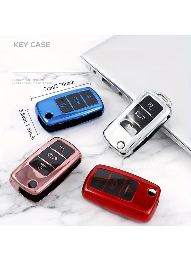Red Portable Auto TPM Car Key Case Cover Compatible with Multiple Vehicle Models - Image 1