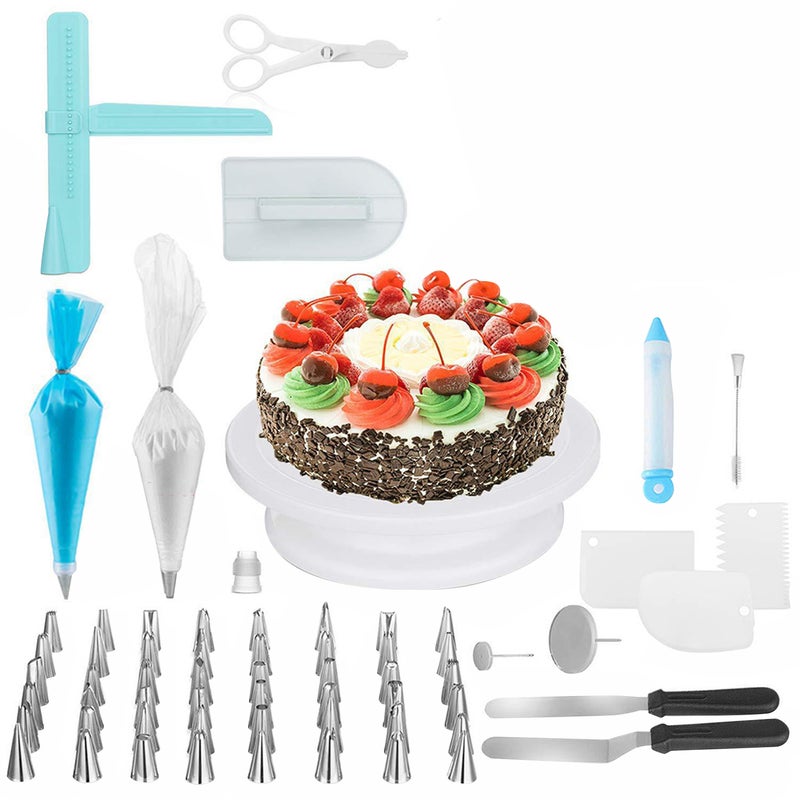 New 164pcs Cake Turntable Set Cake Decorating Supplies Pastry Tube Fondant Tool - Image 1