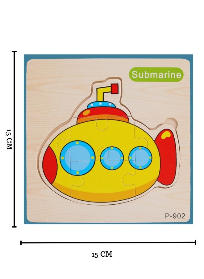 ألعاب الألغاز الخشبية ثلاثية الأبعاد حيوانات كرتونية بطاقات المرور ذكاء تعليم مبكر للأطفال مجموعة مركبات غواصة - Image 2