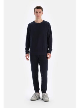 dagi Navy Blue Crew Neck Long Sleeve Waffle Sweatshirt  - Image 5