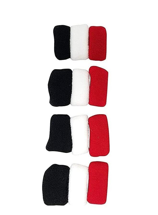 Kalaneet Hair Rubberbands Hair Accessories Cottonwool Large Thick Extra Soft Bun Ponytail Holders, Black, Red, White Color Rubber Band for Women & Girls (Pack of 12) (Beauty Multi 56) - Image 4