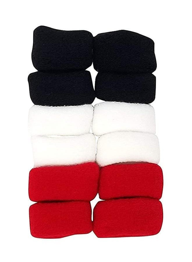 Kalaneet Hair Rubberbands Hair Accessories Cottonwool Large Thick Extra Soft Bun Ponytail Holders, Black, Red, White Color Rubber Band for Women & Girls (Pack of 12) (Beauty Multi 56) - Image 1