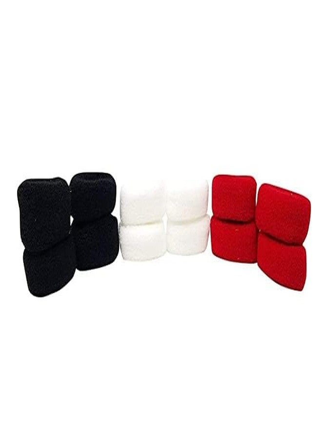 Kalaneet Hair Rubberbands Hair Accessories Cottonwool Large Thick Extra Soft Bun Ponytail Holders, Black, Red, White Color Rubber Band for Women & Girls (Pack of 12) (Beauty Multi 56) - Image 3