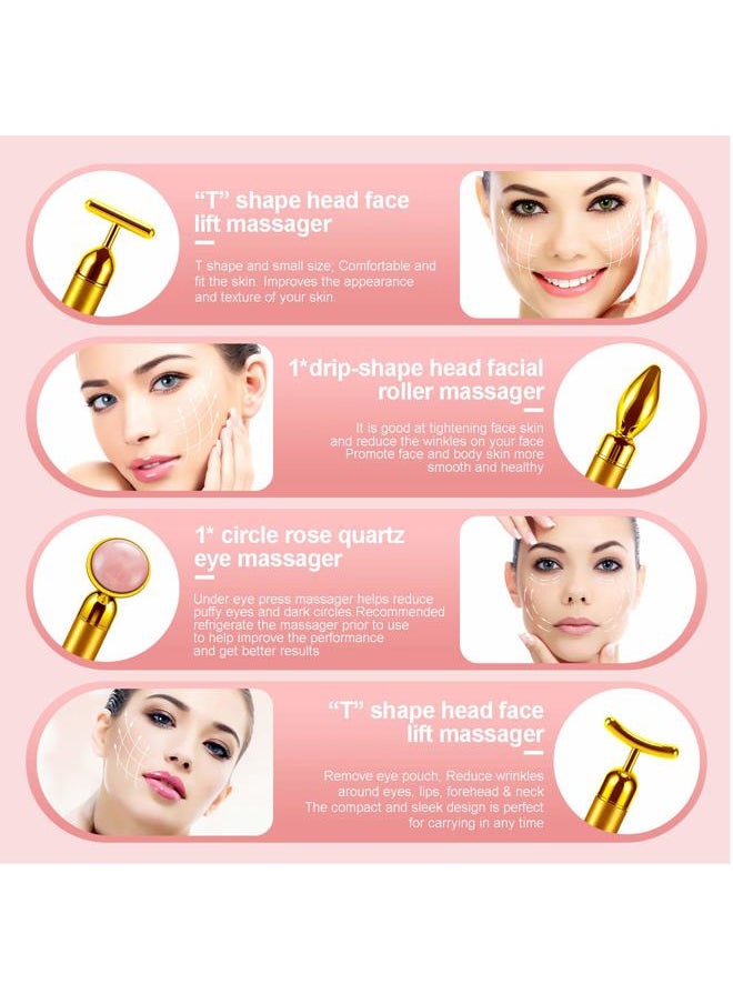 DANGSHAN 4-in-1 Face Massager Roller 24k Golden Face Roller, Arm Eye Nose Massage for Face Facial Massager Skin Care Tools  - Image 5