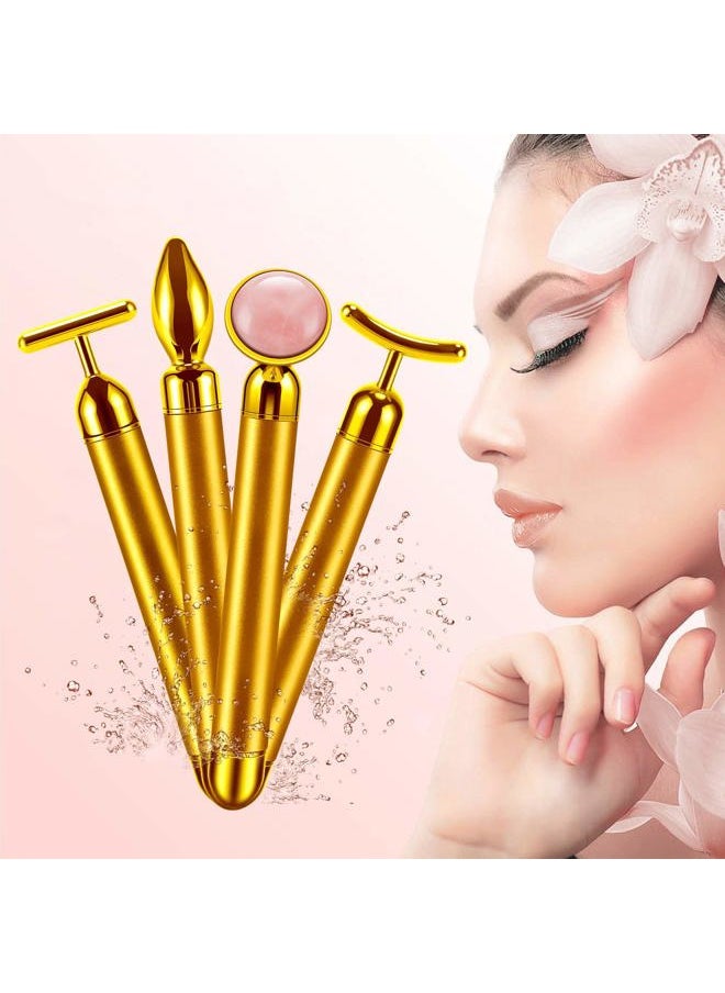 DANGSHAN 4-in-1 Face Massager Roller 24k Golden Face Roller, Arm Eye Nose Massage for Face Facial Massager Skin Care Tools  - Image 2