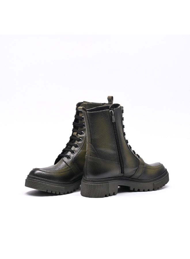 Levent Genuine Leather Half Boot For Women - Olive - Image 4