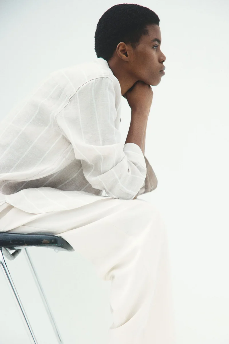 H&M Linen-blend barrel trousers