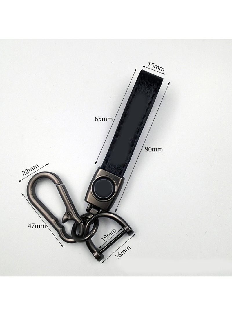 2-Pack Ford Logo Genuine Leather Car Keychain Universal Keychain Ring Accessory Family Gift Suitable for Men and Women （Black）  - Image 5