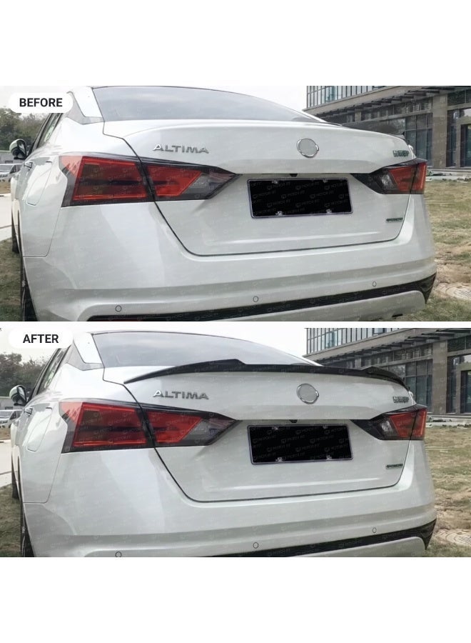 موتور فيت جناح خلفي أسود لامع لتناسب محرك لنيسان ألتيما (2020-2026) | تحذير من Gloss Black Trunk لحرق لفت بوت | تصميم الأداء الرياضي | تركيب سهل بدون حفر - Image 2