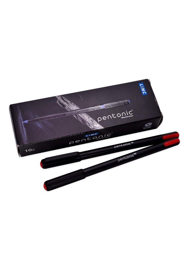 Pentonic 0.7 Mm Ball Point Pen Box Pack | Black Body | Red Ink | Set Of 10 Pens X 2 Packs  - Image 1