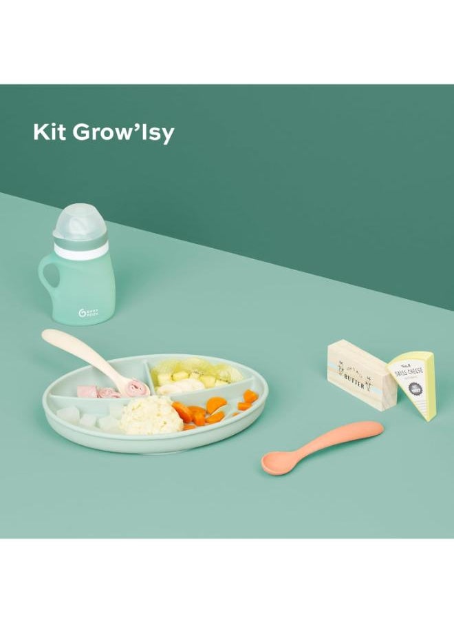 babymoov - Grow Isy Silicone Feeding Set For Children Aged 24 - 36 Months , Bpa - Free, Ergonomic Design , Non - Slip Base, Microwave And Dishwasher Safe - Image 1