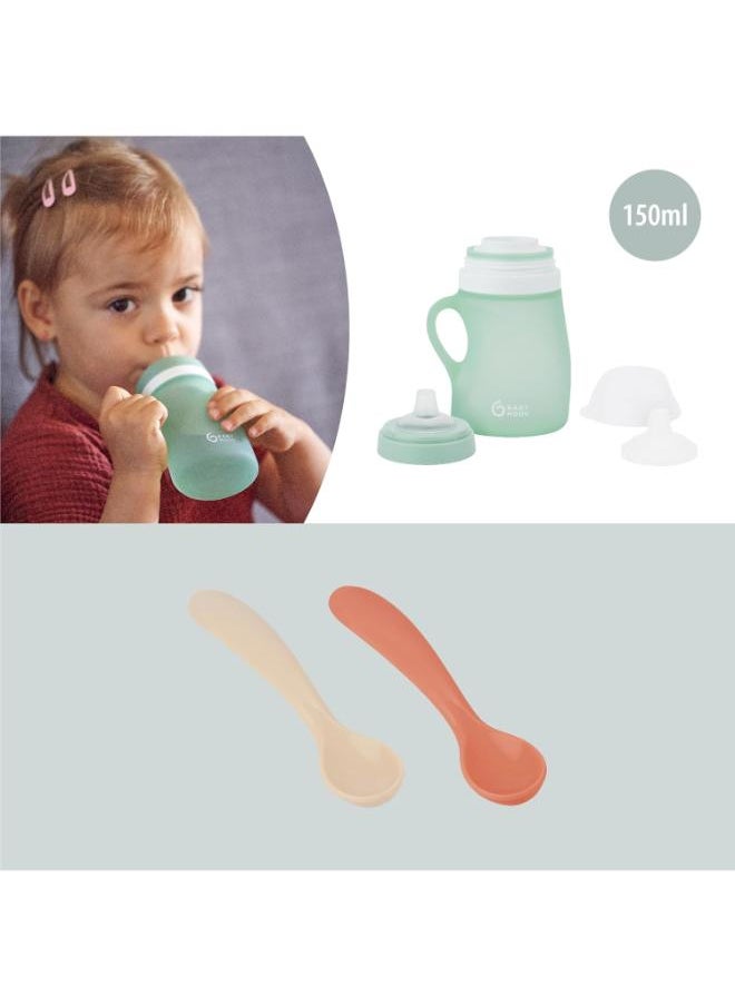 babymoov - Grow Isy Silicone Feeding Set For Children Aged 24 - 36 Months , Bpa - Free, Ergonomic Design , Non - Slip Base, Microwave And Dishwasher Safe - Image 1