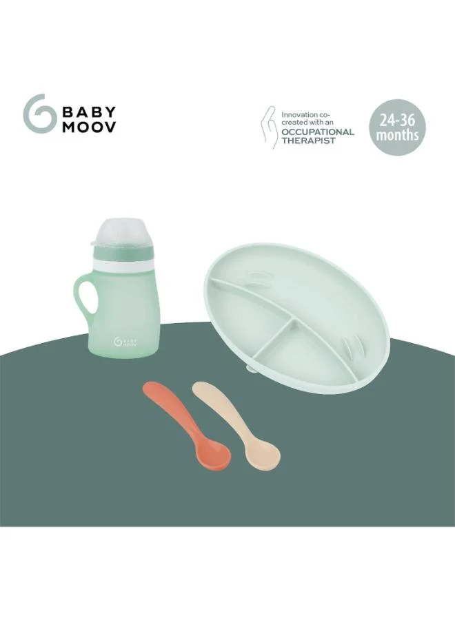 babymoov Grow Isy Silicone Feeding Set For Children Aged 24 - 36 Months , Bpa - Free, Ergonomic Design , Non - Slip Base, Microwave And Dishwasher Safe