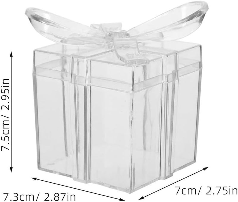 HOOWIFFY Candy Boxes 12pcs Set with 3d Bow Design, Square Plastic Party Favor Boxes 2.9x2.8x2.7 Inch for Wedding, Birthday, and Holiday Packaging - Image 2