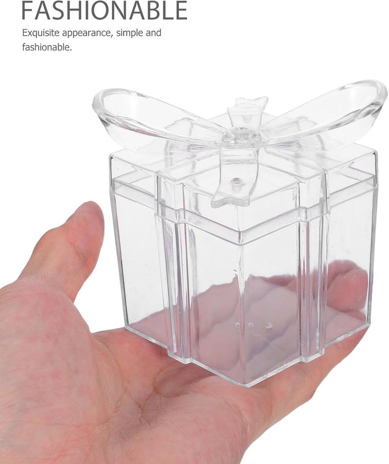 HOOWIFFY Candy Boxes 12pcs Set with 3d Bow Design, Square Plastic Party Favor Boxes 2.9x2.8x2.7 Inch for Wedding, Birthday, and Holiday Packaging - Image 4