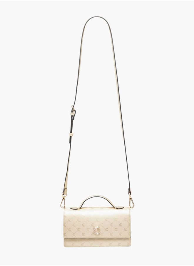 Le Confort Women Monogram Detail Crossbody Bag with Detachable Strap and Magnetic Closure  - Image 2