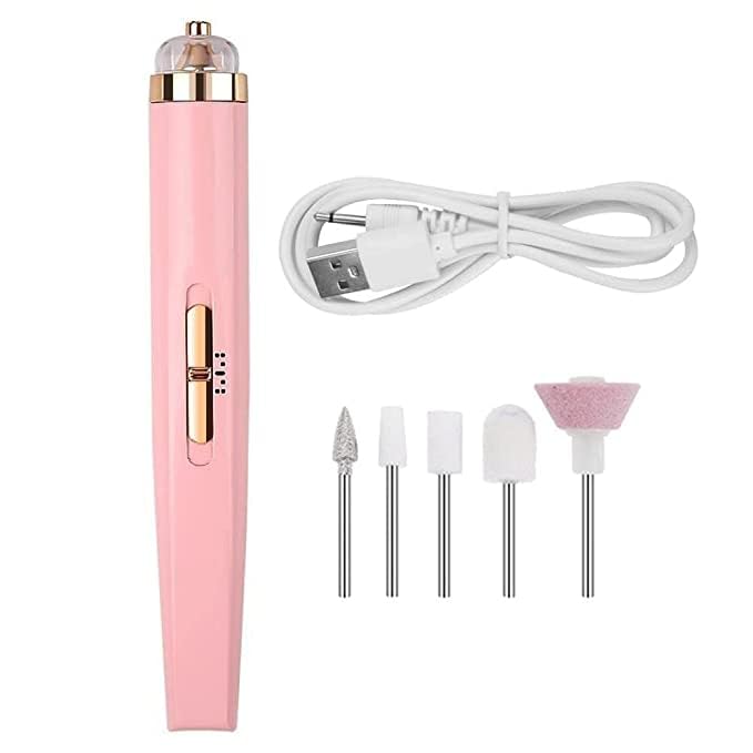 LISHER 5 IN 1 Nail Polisher Salon Nails Manicure Nail USB Automatic 5 Drill Bits Salon Gel Polish Clean Smooth Care Handle Tool flowers salon Nail Polisher Electronic Painless - Image 1