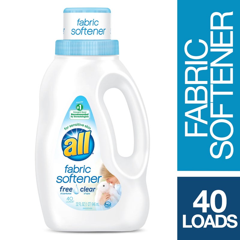 all Concentrated Fabric Softener Liquid, 40 Loads-Free & Clear-32 oz - Image 1
