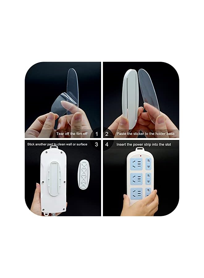 promass Power Strip Holder, 5 Pack Self Adhesive Power Strip Mount, Surge Protector Mount Punch Free Cable Management System - Image 2