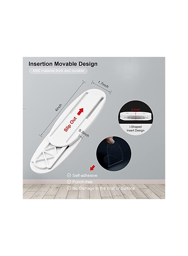 promass Power Strip Holder, 5 Pack Self Adhesive Power Strip Mount, Surge Protector Mount Punch Free Cable Management System - Image 3