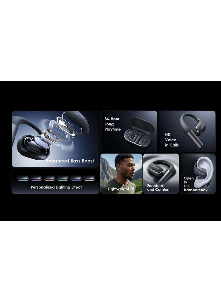 Oraimo Earbuds OpenArc Open Wear Wireless - Black black - Image 4