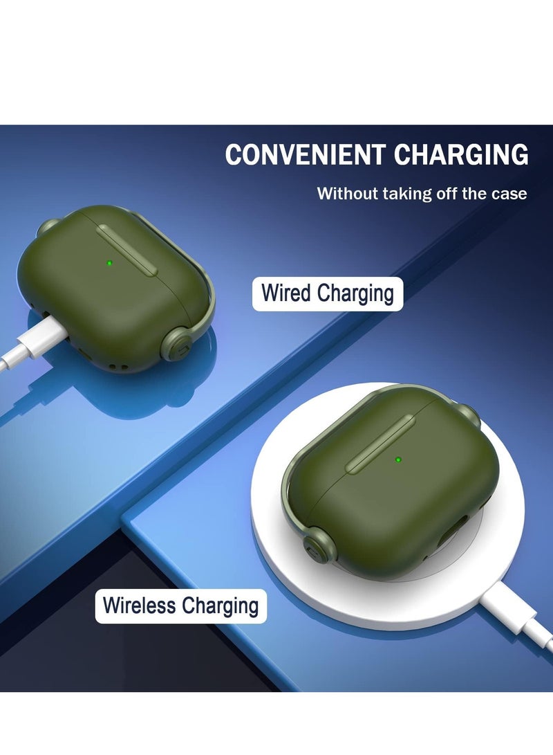 AirPods 3 Case Cover for Women Men, Unique Musician Headset Design, PC Material Protective Case with Keychain Compatible with Airpods 3rd Generation 2021 Green - Image 2