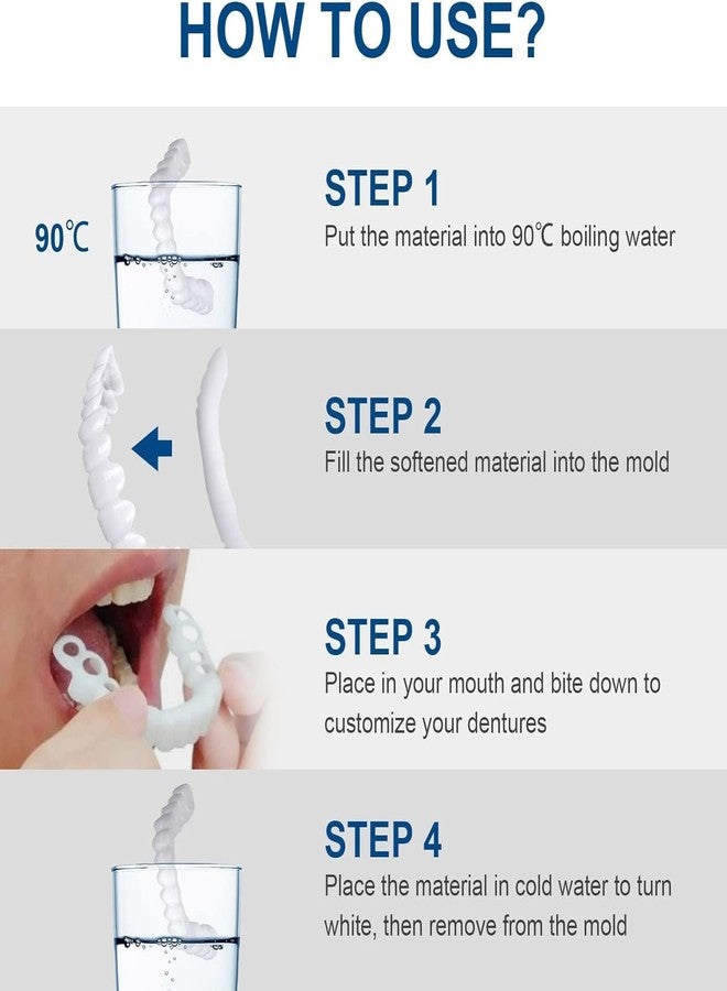 Bittern Snap-On Instant Perfect Smile Veneers Comfortable Flex Fit Dentures for Top & Bottom Teeth White Tooth Cosmetic Cover (1) - Image 5