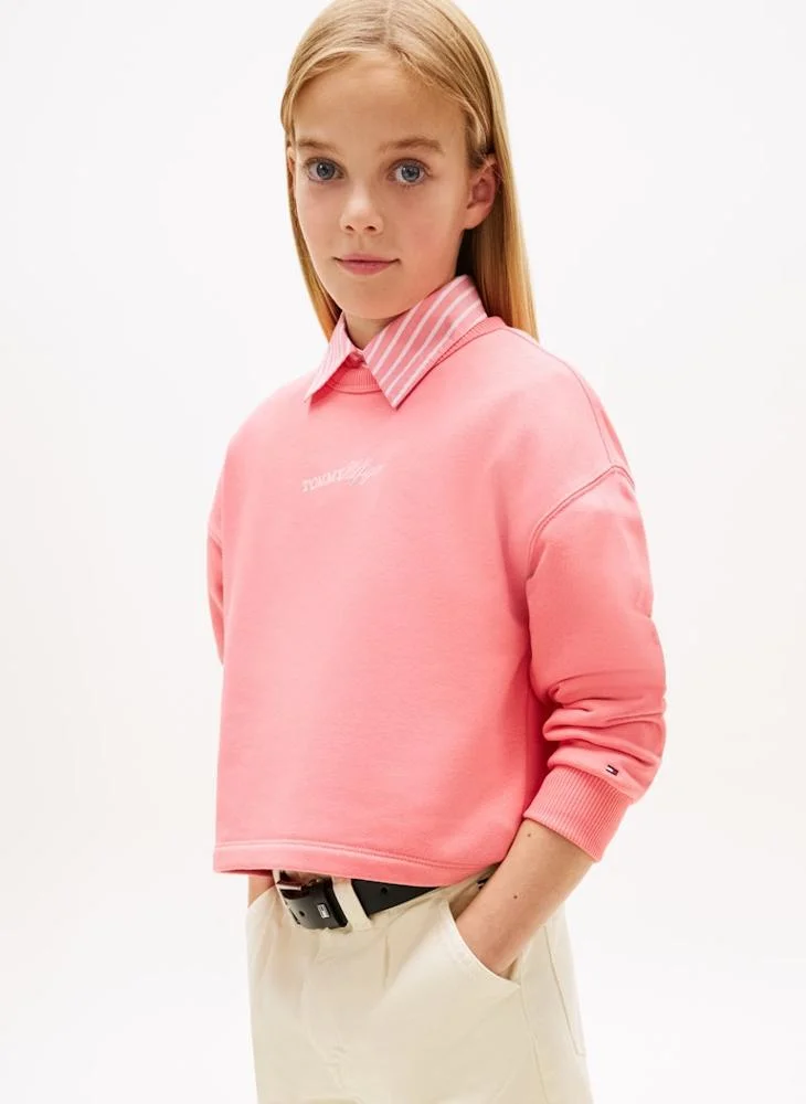 TOMMY HILFIGER Kids Glitter Tommy Crew Sweatshirt