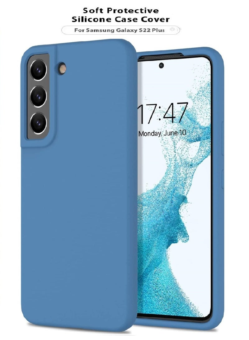 YoYoTech Samsung S22 Plus Liquid Silicon Case Slim-Soft Shockproof Protective with Microfiber Lining Galaxy S22 Plus 6.6-inch 2022 Silicon Case - Blue - Image 1