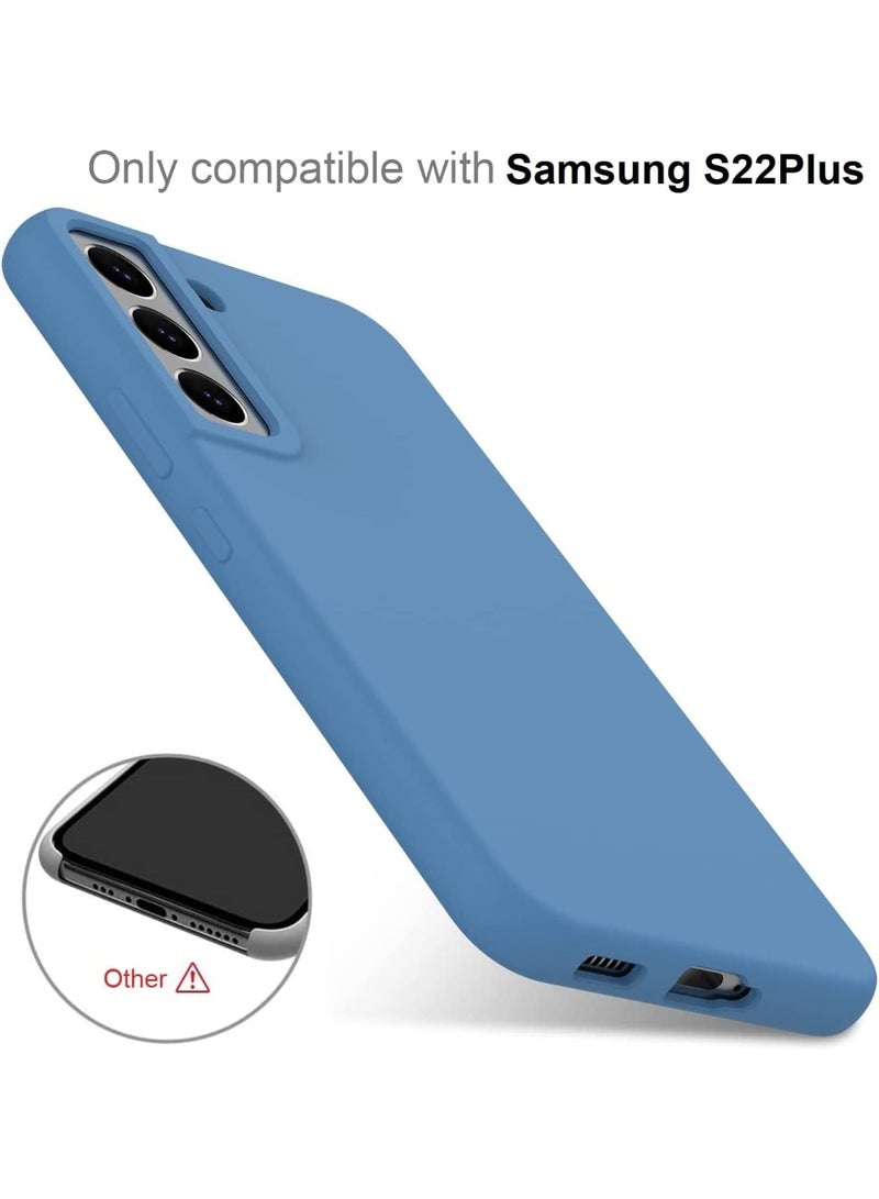 YoYoTech Samsung S22 Plus Liquid Silicon Case Slim-Soft Shockproof Protective with Microfiber Lining Galaxy S22 Plus 6.6-inch 2022 Silicon Case - Blue - Image 3