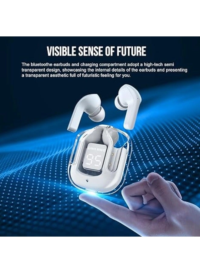 ShebSheb Bluetooth Earphones Portable Wireless Headphones with Deep and Powerful Pure Bass Sound Ear Buds Wireless Earbuds in-Ear Stereo Wireless Earphones Built-in Mic  LED Display  - Image 5