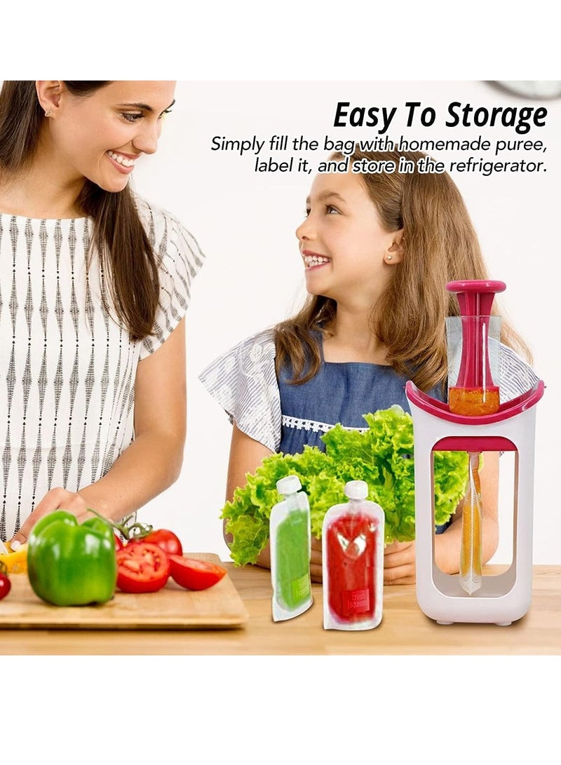 Baby Squeeze Station Pouch Filling Station for Babies and Toddlers Durable Manual Safe Baby Food Maker Squeeze Purees Maker Kitchen Tools for Homemade Organic Semi Solid Food Fresh Fruit Juice - Image 3