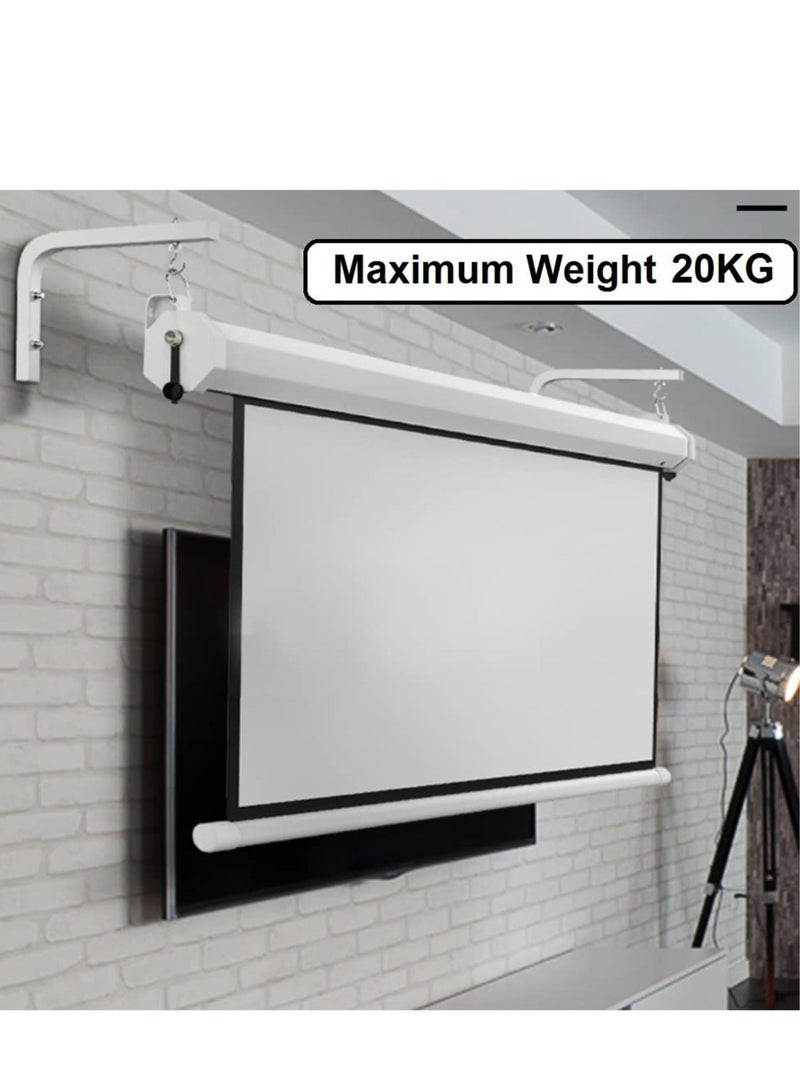 كابتن تيك Universal Projector Screen Ceiling Mount, 2 PCS Projector Screen L-Brackets Wall Hanging Mount, 6.5 Inch Adjustable Extension with Hook Kit for Home Office Projector and Movie Screens - Image 2