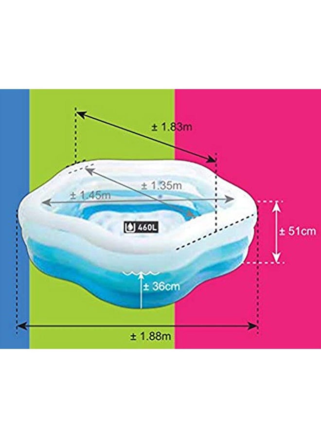 INTEX Swimming Pool For Kids Inflatable Foldable Portable Lightweight Swimming Pool  Assorted 185x180x53cm - Image 3