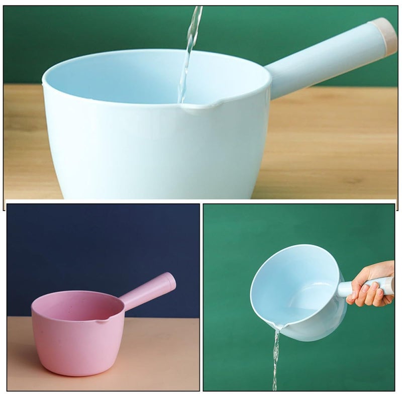 Large Plastic Water Ladle Set 2 Pack Blue Pink for Kitchen Bathing and Watering - Image 4