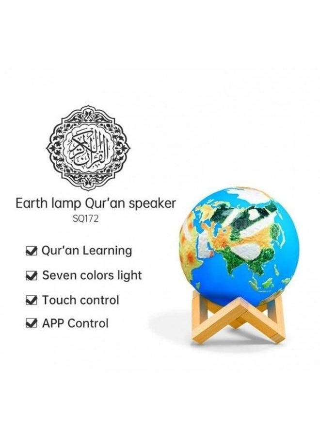 SQ-172 Earth Lamp Bluetooth Quran Speaker Portable Touch Control App Control Remote Control Wireless Quran Player Night Light