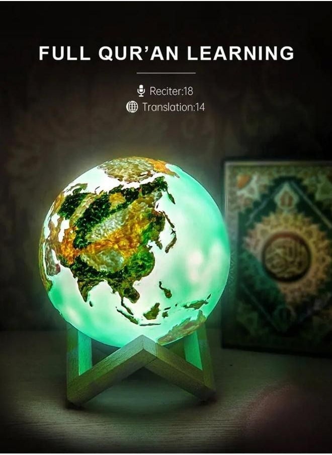 SQ-172 Earth Lamp Bluetooth Quran Speaker Portable Touch Control App Control Remote Control Wireless Quran Player Night Light
