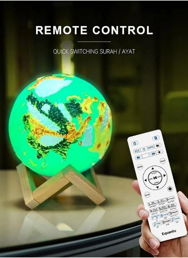 SQ-172 Earth Lamp Bluetooth Quran Speaker Portable Touch Control App Control Remote Control Wireless Quran Player Night Light