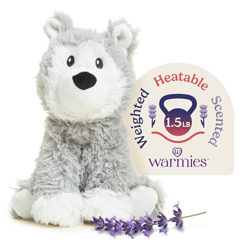 warmies Microwavable Stuffed Animals Husky Heated Stuffed Animal Plushie for Warmth Comfort Cute Soft Plush Toys for Adults Children Boys Girls Babies Toddlers - Image 1