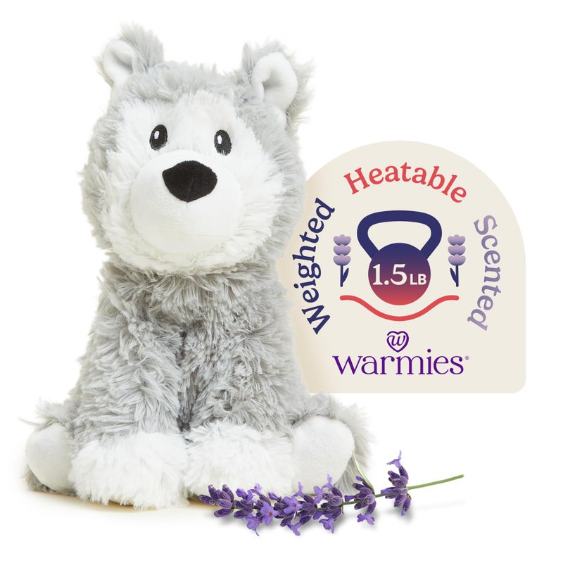 warmies Microwavable Stuffed Animals Husky Heated Stuffed Animal Plushie for Warmth Comfort Cute Soft Plush Toys for Adults Children Boys Girls Babies Toddlers - Image 2