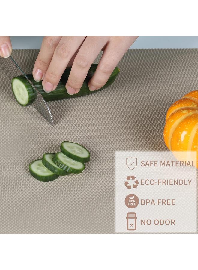 Bluejw Kitchen Shelf Liner Drawer Liners, Non-Adhesive Refrigerator Liners Waterproof Fridge Mats with Strong Durable Kitchen Cabinets Mat for Drawers, Shelves, Pantry Khaki 11.8"W x 118.1"L - Image 3