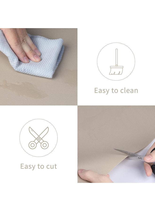 Bluejw Kitchen Shelf Liner Drawer Liners, Non-Adhesive Refrigerator Liners Waterproof Fridge Mats with Strong Durable Kitchen Cabinets Mat for Drawers, Shelves, Pantry Khaki 11.8"W x 118.1"L - Image 5